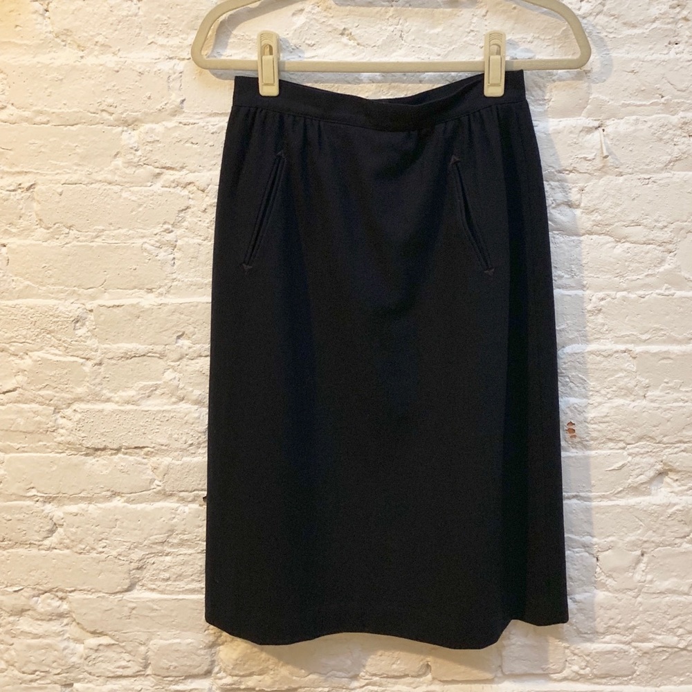 Vintage navy blue wool skirt